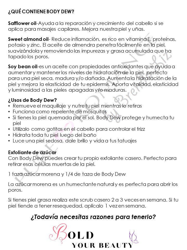 Hydrating Body Oil | Various Fragrances | Body Dew | Pure Romance