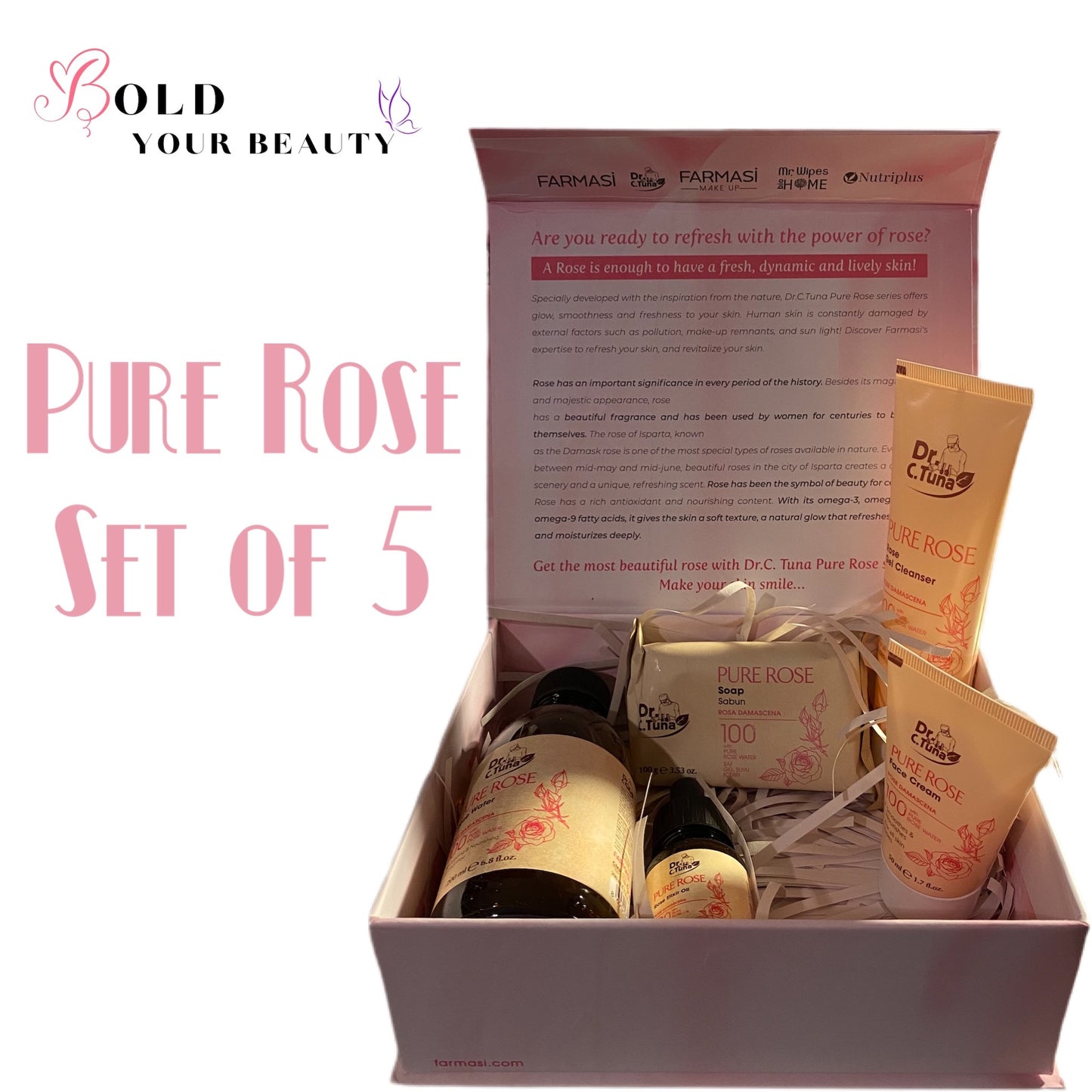 Skincare Regimen-Pure Rose | Dr. C. Tuna | Farmasi Set of 5 PCS