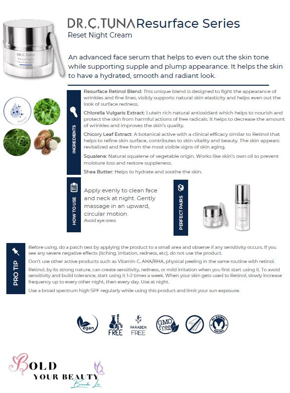 Resurface Reset Night Cream | Dr. C. Tuna | Farmasi