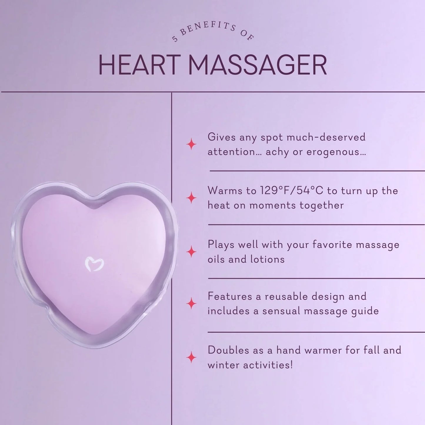 Heart Massager New Color Violet | Corazón Pure Romance Nuevo Color Violeta