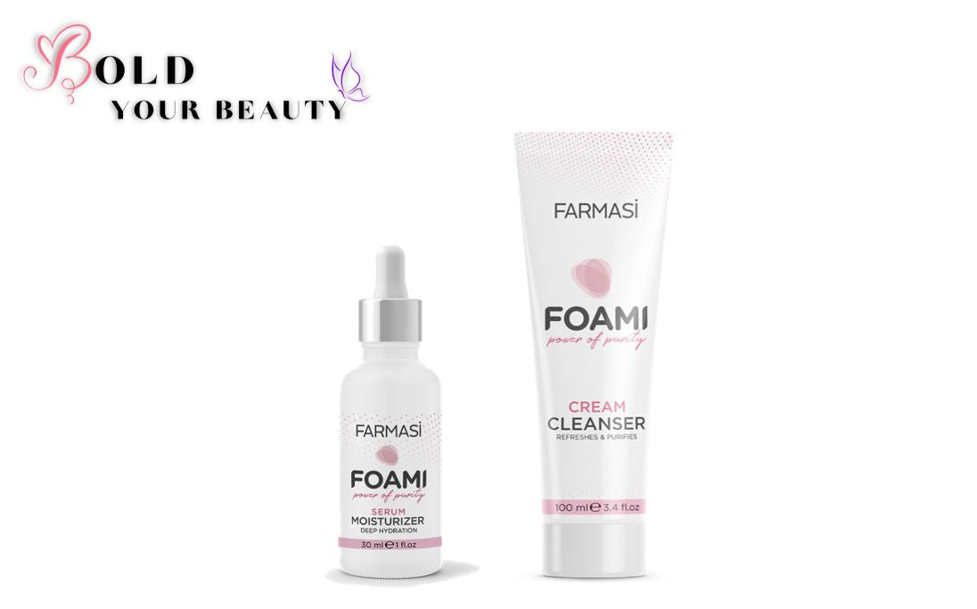 Foami Cream Cleanser + Serum Moisturizer Bundle | Farmasi Set of 2