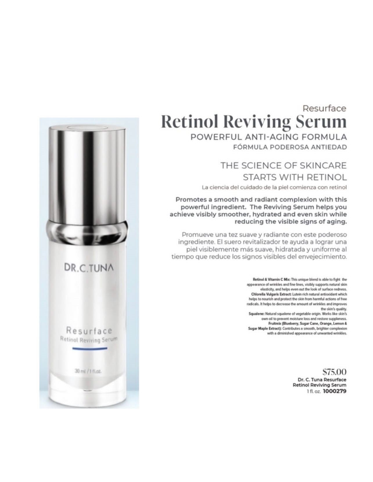 Resurface Retinol Reviving Serum | Dr. C. Tuna | Farmasi